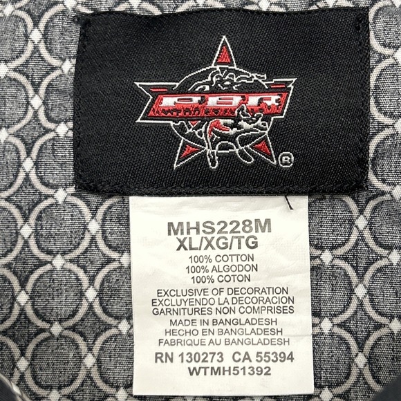 Wrangler Shirt Men's XL Pearl Snap Embroidered PBR Bull Riders Western Rodeo - Picture 3 of 11